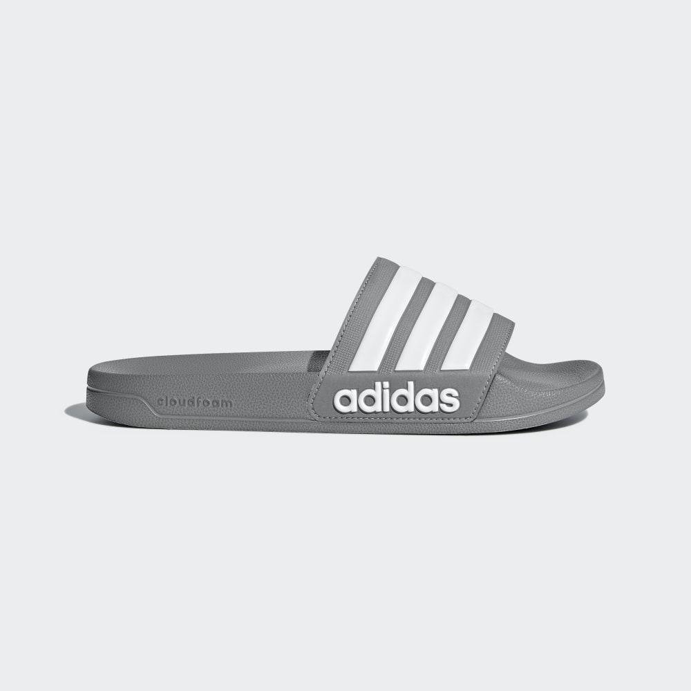 Adidas Men's Adilette Cloudfoam Slides Grey/White Ireland B42212